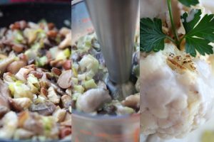 Coliflor con salsa de setas