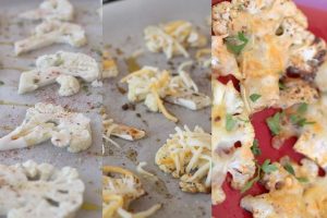 Láminas de coliflor horneadas