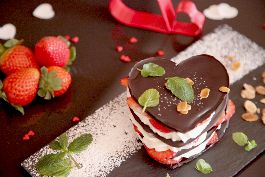 Corazones de chocolate