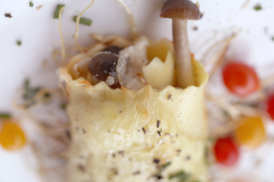 Rollito de lasaña con pollo