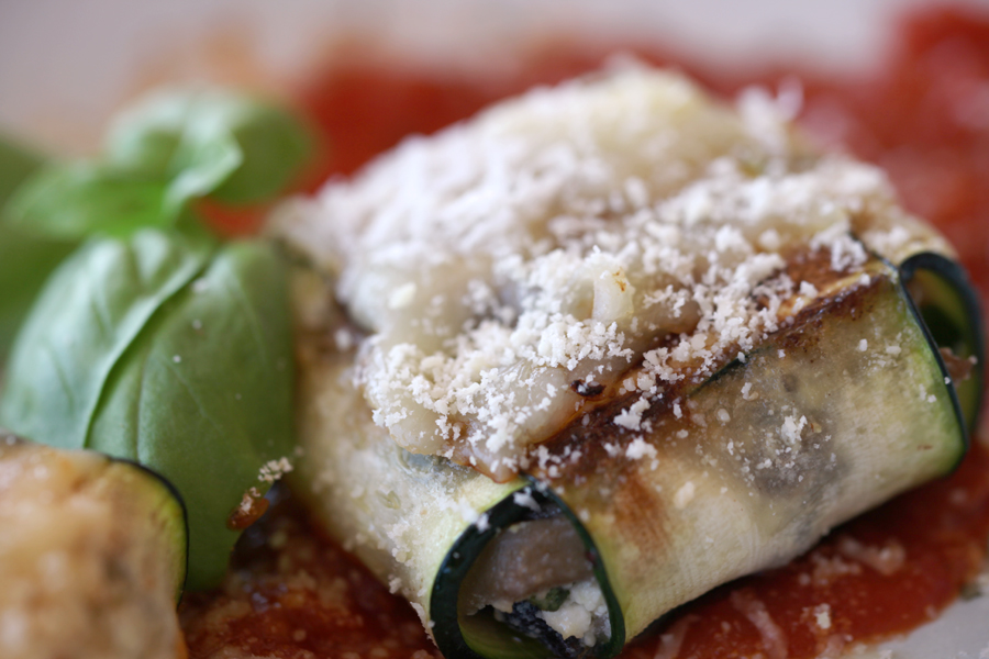 Raviolis de calabacín con setas