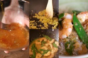 Arroz basmati con langostinos lima limón