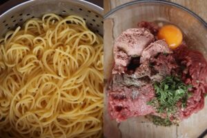 espaguetis con albóndigas