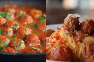 espaguetis con albóndigas