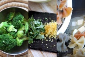 Farfalle al limón con mantequilla y albahaca