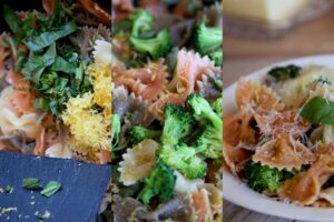 Farfalle al limón con mantequilla y albahaca